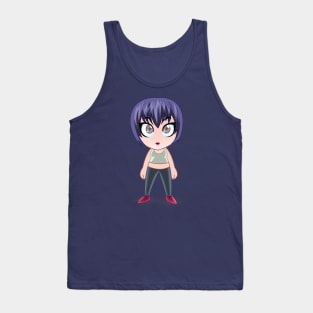 blue hair beautiful girls - cartoon character for young girls (choose your twin) Tank Top